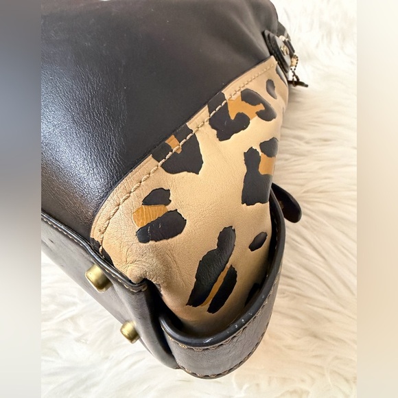 COACH Leaopard Edi Black and Tan Shoulder Bag#32728 - Picture 14 of 16